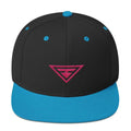 Hero Snapback Hat with Flat Brim Embroidered in Pink Thread