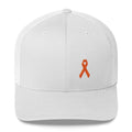 Leukemia Awareness Snapback Trucker Hat with Orange Ribbon