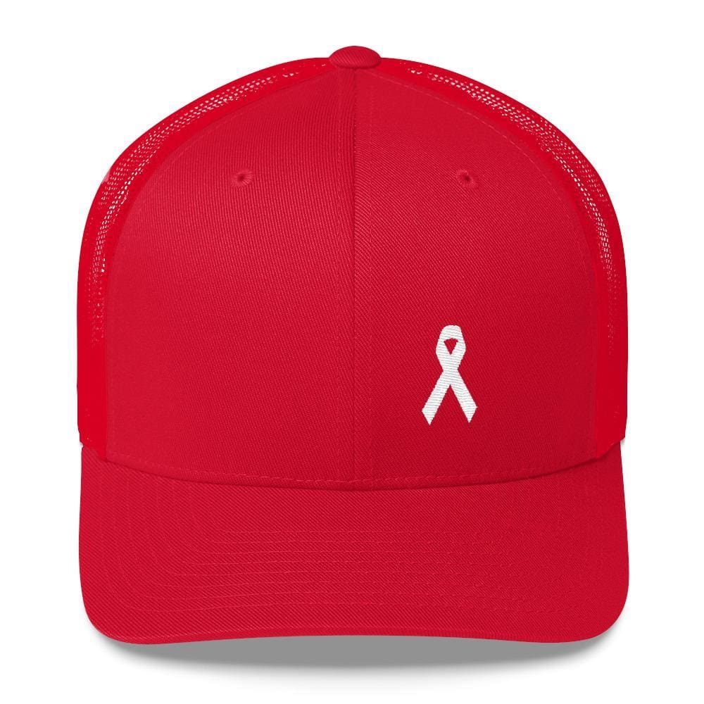 White Ribbon Awareness Snapback Trucker Hat